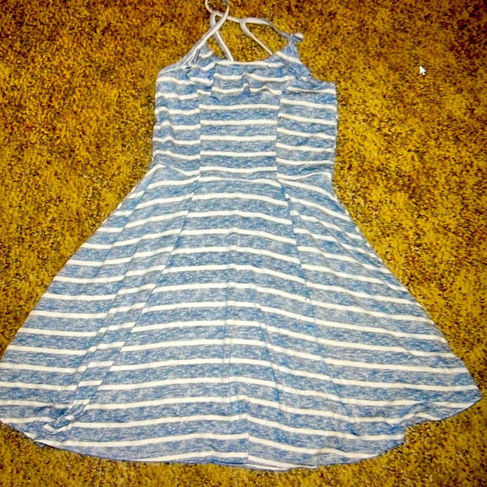 Girl Size 9-10 - Blue & White Dress by Abercrombie